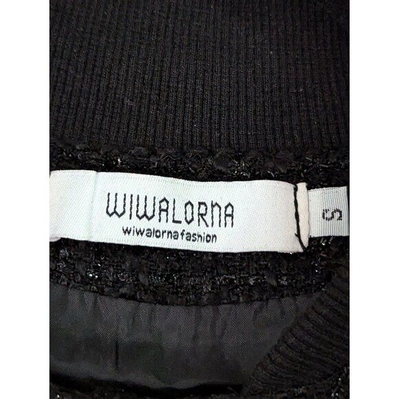 Wiwal Orna Dress Jacket Womens Small Tweed Metallic Black White Houndstooth - Picture 9 of 10